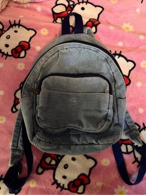 Light Blue Denim-Style mini Backpack